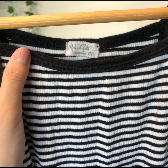 John Galt white and black striped tank top - Picture 2 of 3